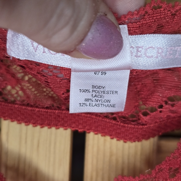 Victoria's Secret Red Lace Lingerie Size Medium, Open Back And Sheer - Picture 5 of 7
